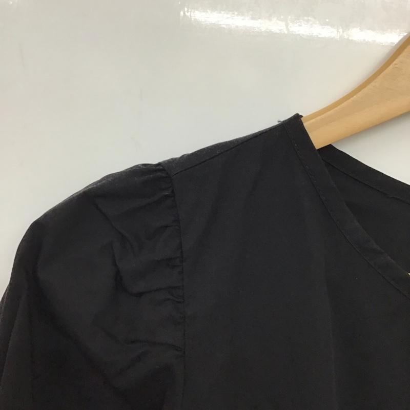 ザラ ZARA ワンピース ロングスカート 8342 302 800 パフスリーブ ティアードワンピース 半袖 M 無地 黒 / ブラック / black レディース USED 古着 中古 10155072