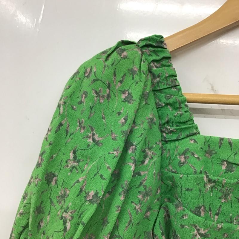 スナイデル SNIDEL ワンピース ロングスカート SWFO241084 レーヨンパフプリントワンピース 半袖 0 花柄 緑 / グリーン / green レディース USED 古着 中古 10155074
