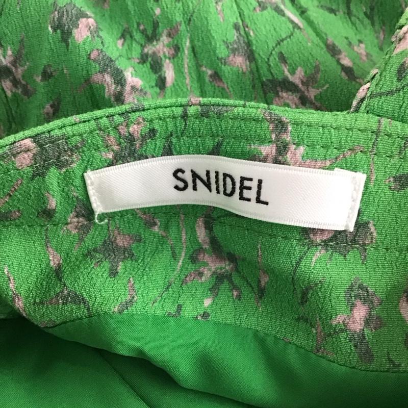 スナイデル SNIDEL ワンピース ロングスカート SWFO241084 レーヨンパフプリントワンピース 半袖 0 花柄 緑 / グリーン / green レディース USED 古着 中古 10155074