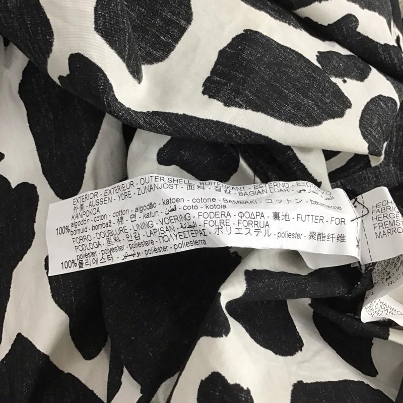 ザラ ZARA ワンピース ロングスカート 2427 250 093 スキッパーシャツワンピース 半袖 L アニマル柄 白 / ホワイト / white X 黒 / ブラック / black レディース USED 古着 中古 10155076