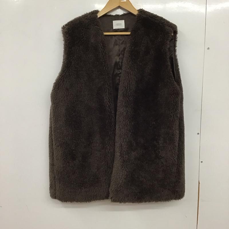 ローリーズファーム LOWRYS FARM ベスト ベスト FREE 無地 茶 / ブラウン / brown レディース USED 古着 中古 10155083