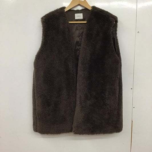 ローリーズファーム LOWRYS FARM ベスト ベスト FREE 無地 茶 / ブラウン / brown レディース USED 古着 中古 10155083