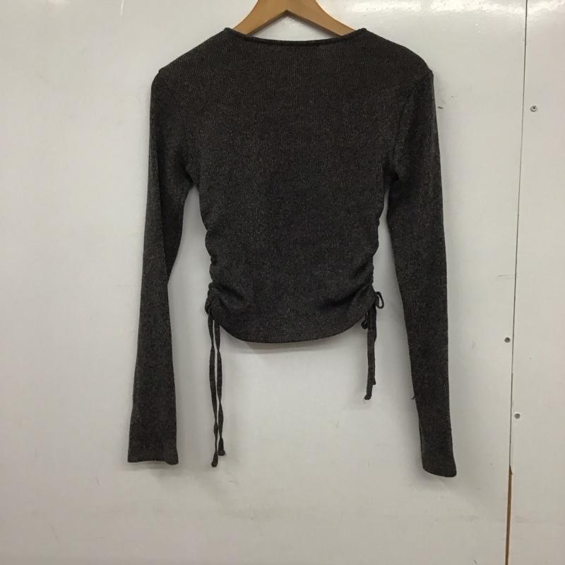 ザラ ZARA カットソー 長袖 S 無地 チャコールグレー / チャコールグレー / レディース USED 古着 中古 10155097