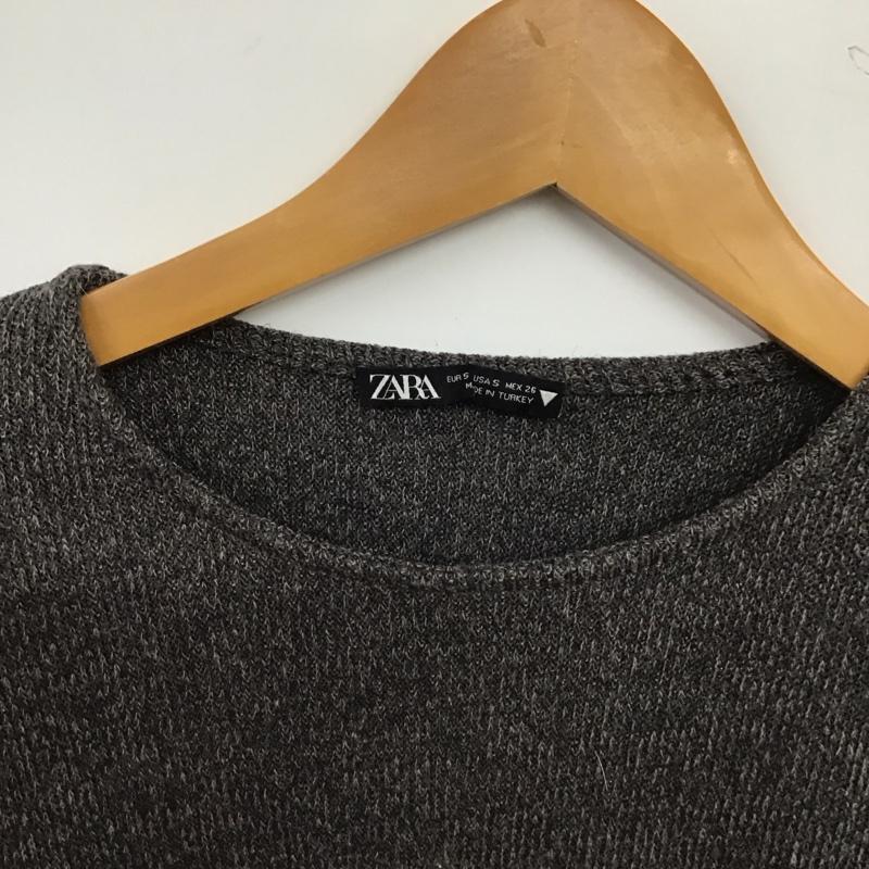 ザラ ZARA カットソー 長袖 S 無地 チャコールグレー / チャコールグレー / レディース USED 古着 中古 10155097