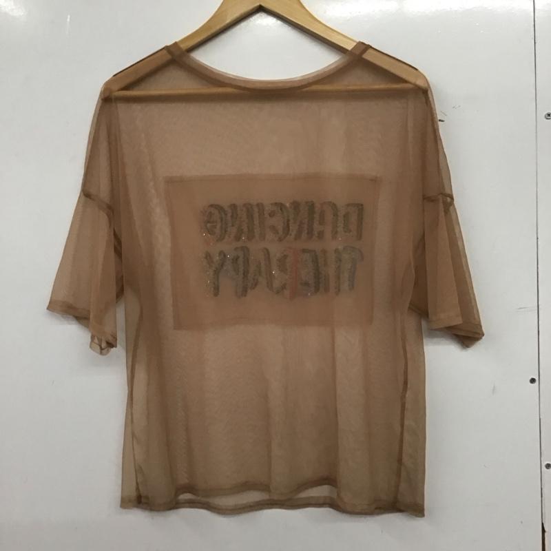 ザラ ZARA カットソー 半袖 メッシュ L 無地 ベージュ / ベージュ / beige レディース USED 古着 中古 10155114