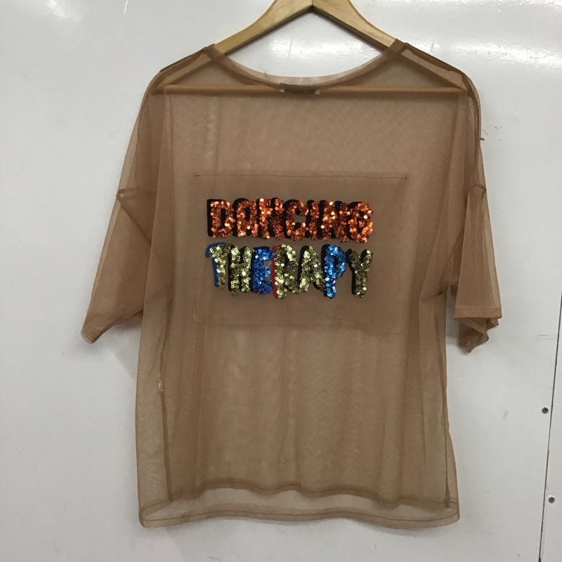 ザラ ZARA カットソー 半袖 メッシュ L 無地 ベージュ / ベージュ / beige レディース USED 古着 中古 10155114