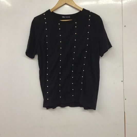 ザラ ZARA Tシャツ 半袖 M 無地 黒 / ブラック / black レディース USED 古着 中古 10155117