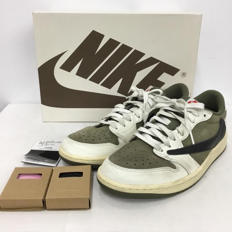ナイキ NIKE スニーカー スニーカー DM7866-200 TRAVIS SCOTT CACTUS JACK AIR JORDAN 1 LOW OG SP 27cm 箱有 27.0cm ロゴ、文字 カーキ / カーキ / khaki X 白 / ホワイト / white X 黒 / ブラック / black メンズ USED 古着 中古 10155122