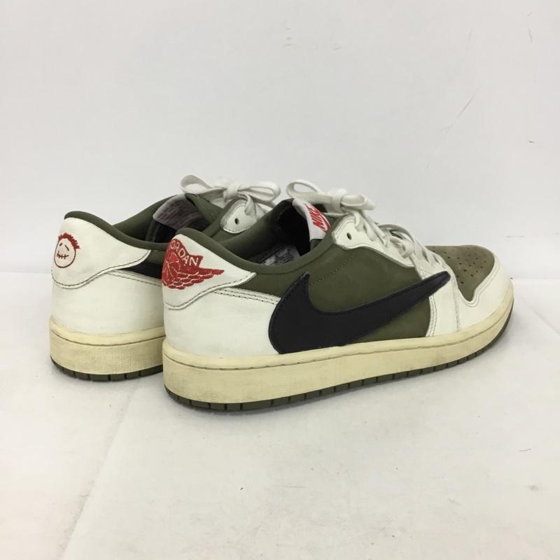 ナイキ NIKE スニーカー スニーカー DM7866-200 TRAVIS SCOTT CACTUS JACK AIR JORDAN 1 LOW OG SP 27cm 箱有 27.0cm ロゴ、文字 カーキ / カーキ / khaki X 白 / ホワイト / white X 黒 / ブラック / black メンズ USED 古着 中古 10155122