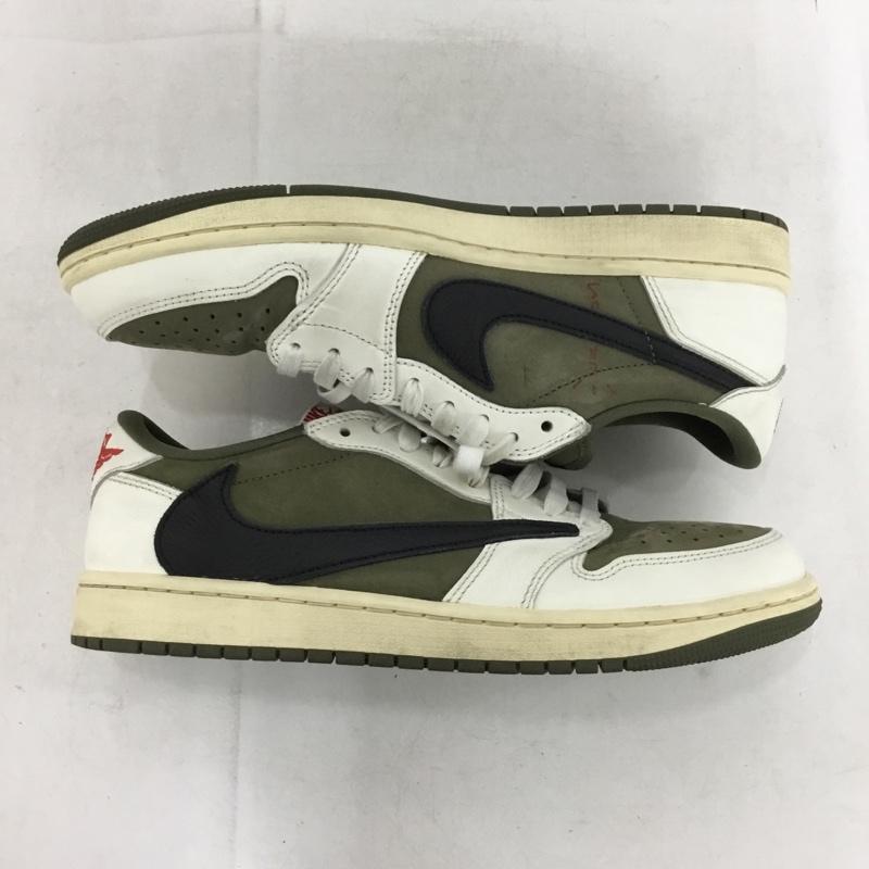 ナイキ NIKE スニーカー スニーカー DM7866-200 TRAVIS SCOTT CACTUS JACK AIR JORDAN 1 LOW OG SP 27cm 箱有 27.0cm ロゴ、文字 カーキ / カーキ / khaki X 白 / ホワイト / white X 黒 / ブラック / black メンズ USED 古着 中古 10155122
