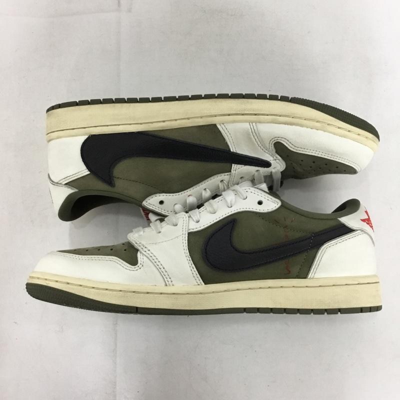 ナイキ NIKE スニーカー スニーカー DM7866-200 TRAVIS SCOTT CACTUS JACK AIR JORDAN 1 LOW OG SP 27cm 箱有 27.0cm ロゴ、文字 カーキ / カーキ / khaki X 白 / ホワイト / white X 黒 / ブラック / black メンズ USED 古着 中古 10155122