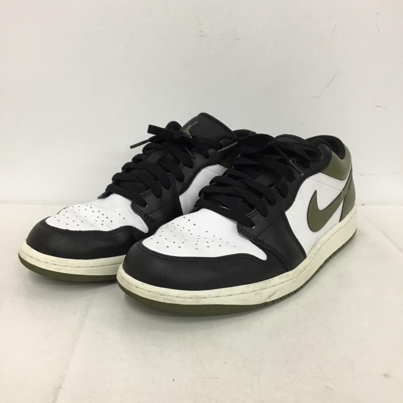 ナイキ NIKE スニーカー スニーカー 553558-092 AIR JORDAN 1 LOW 28cm 28.0cm ロゴ、文字 白 / ホワイト / white X 黒 / ブラック / black X カーキ / カーキ / khaki メンズ USED 古着 中古 10155124