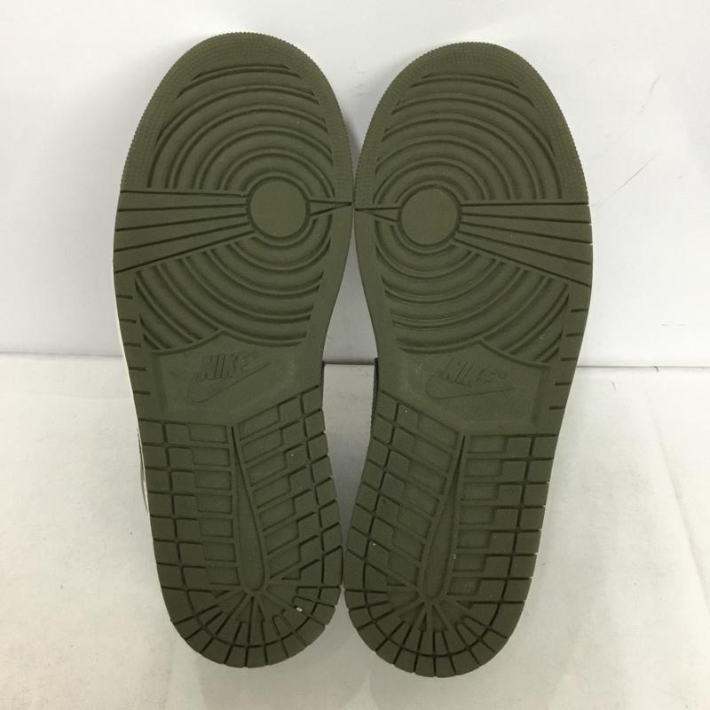 ナイキ NIKE スニーカー スニーカー 553558-092 AIR JORDAN 1 LOW 28cm 28.0cm ロゴ、文字 白 / ホワイト / white X 黒 / ブラック / black X カーキ / カーキ / khaki メンズ USED 古着 中古 10155124