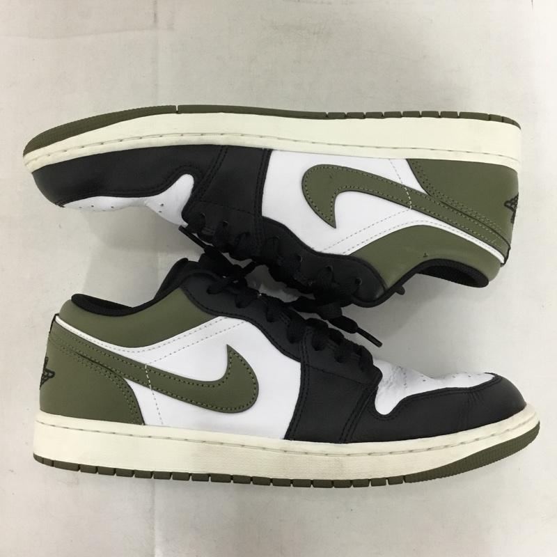 ナイキ NIKE スニーカー スニーカー 553558-092 AIR JORDAN 1 LOW 28cm 28.0cm ロゴ、文字 白 / ホワイト / white X 黒 / ブラック / black X カーキ / カーキ / khaki メンズ USED 古着 中古 10155124