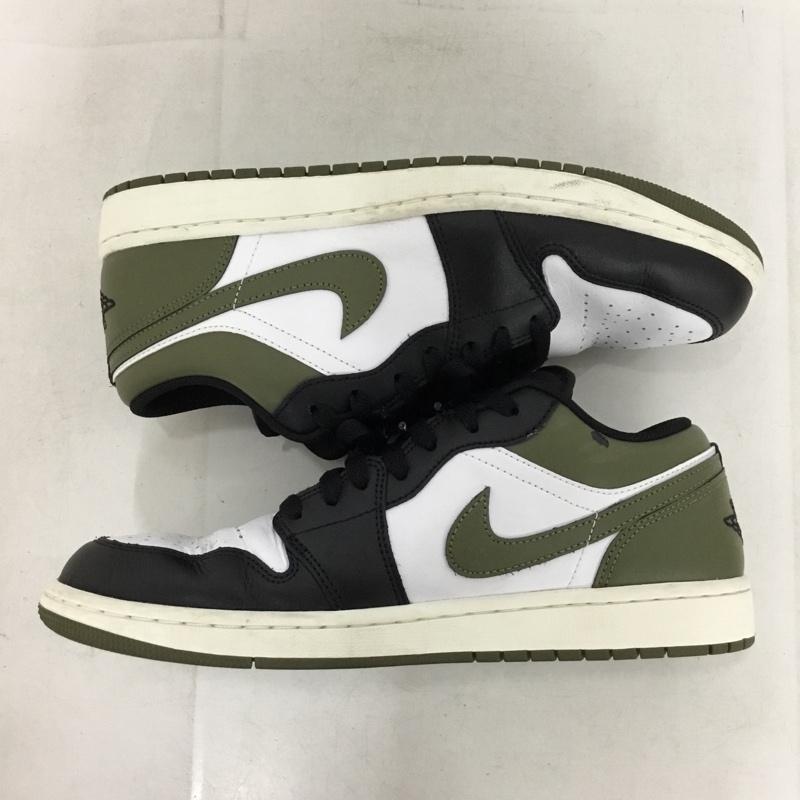 ナイキ NIKE スニーカー スニーカー 553558-092 AIR JORDAN 1 LOW 28cm 28.0cm ロゴ、文字 白 / ホワイト / white X 黒 / ブラック / black X カーキ / カーキ / khaki メンズ USED 古着 中古 10155124