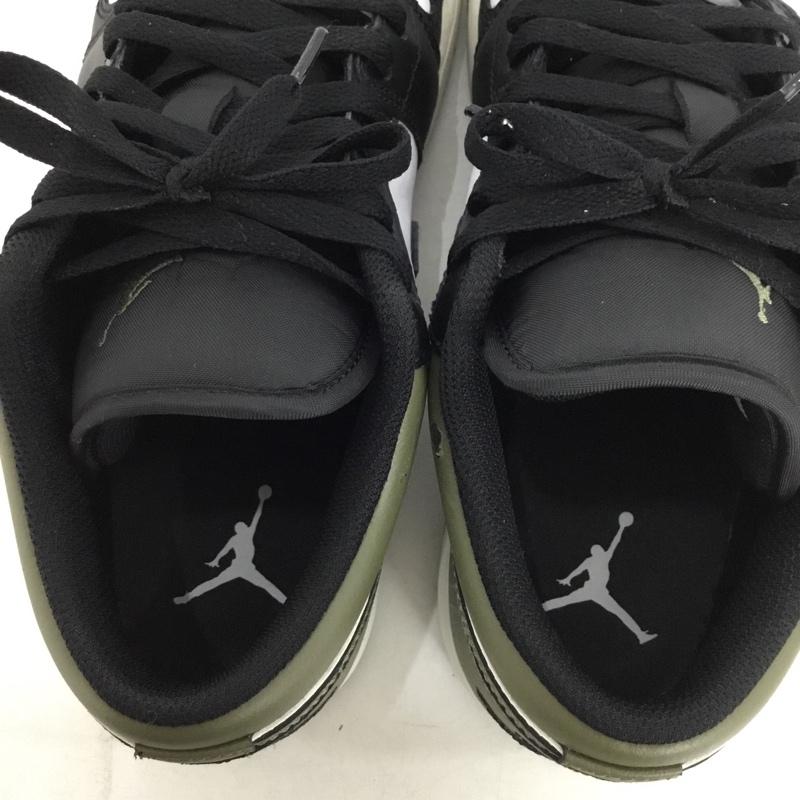 ナイキ NIKE スニーカー スニーカー 553558-092 AIR JORDAN 1 LOW 28cm 28.0cm ロゴ、文字 白 / ホワイト / white X 黒 / ブラック / black X カーキ / カーキ / khaki メンズ USED 古着 中古 10155124