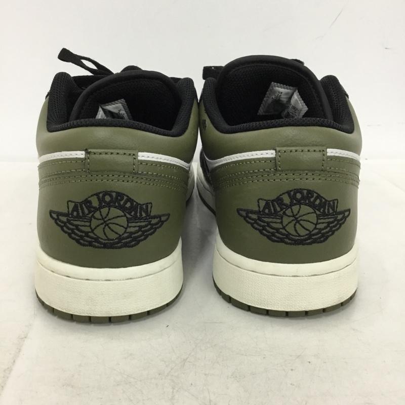ナイキ NIKE スニーカー スニーカー 553558-092 AIR JORDAN 1 LOW 28cm 28.0cm ロゴ、文字 白 / ホワイト / white X 黒 / ブラック / black X カーキ / カーキ / khaki メンズ USED 古着 中古 10155124