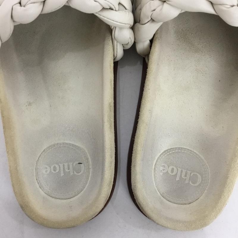 クロエ Chloe サンダル サンダル KACEY 編み込み 37 無地 アイボリー / アイボリー / レディース USED 古着 中古 10155125