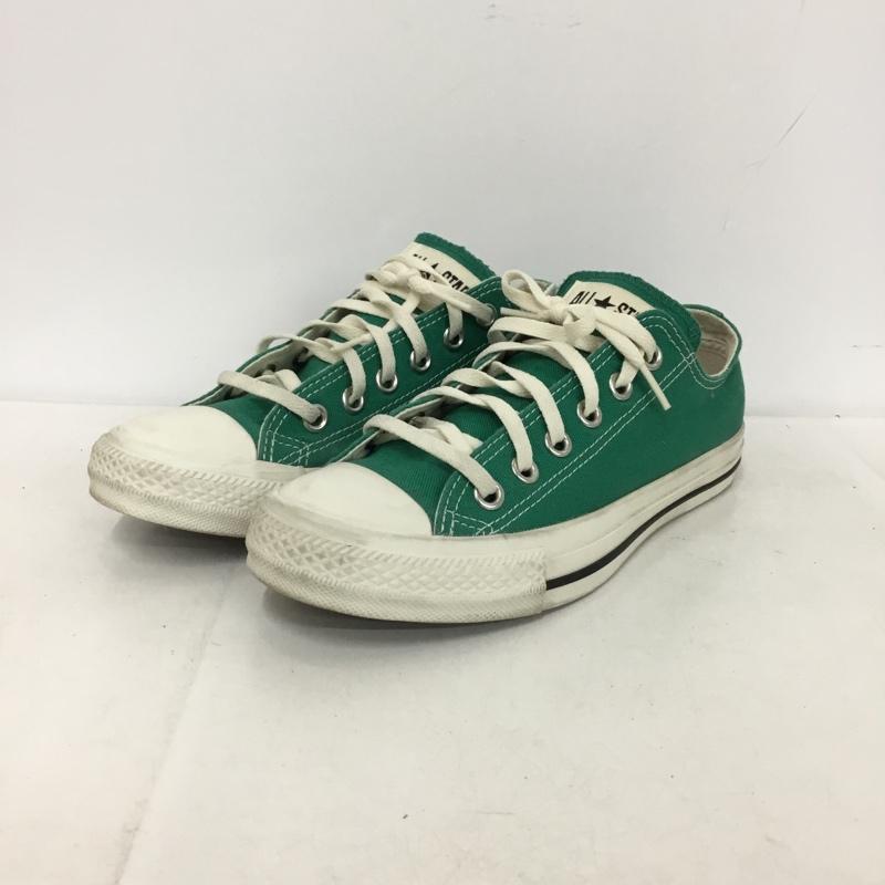 コンバース CONVERSE スニーカー スニーカー 1SE414 ALL STAR WASHEDCANVAS OX 24cm 24.0cm ロゴ、文字 緑 / グリーン / green X 白 / ホワイト / white レディース USED 古着 中古 10155129