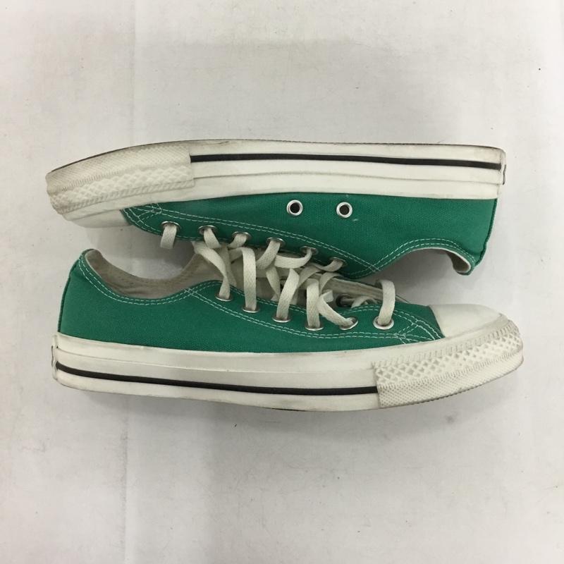コンバース CONVERSE スニーカー スニーカー 1SE414 ALL STAR WASHEDCANVAS OX 24cm 24.0cm ロゴ、文字 緑 / グリーン / green X 白 / ホワイト / white レディース USED 古着 中古 10155129