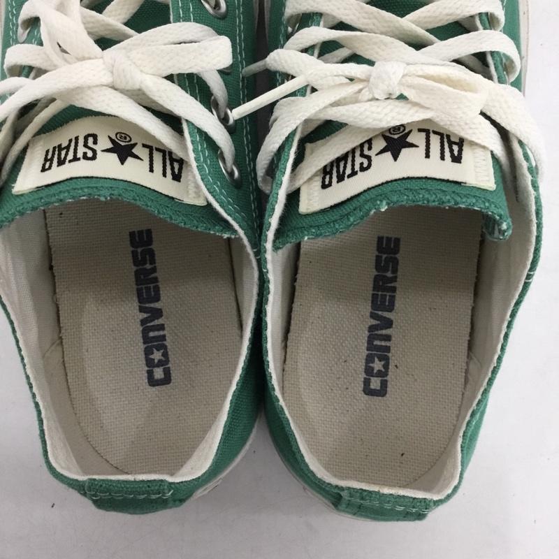コンバース CONVERSE スニーカー スニーカー 1SE414 ALL STAR WASHEDCANVAS OX 24cm 24.0cm ロゴ、文字 緑 / グリーン / green X 白 / ホワイト / white レディース USED 古着 中古 10155129
