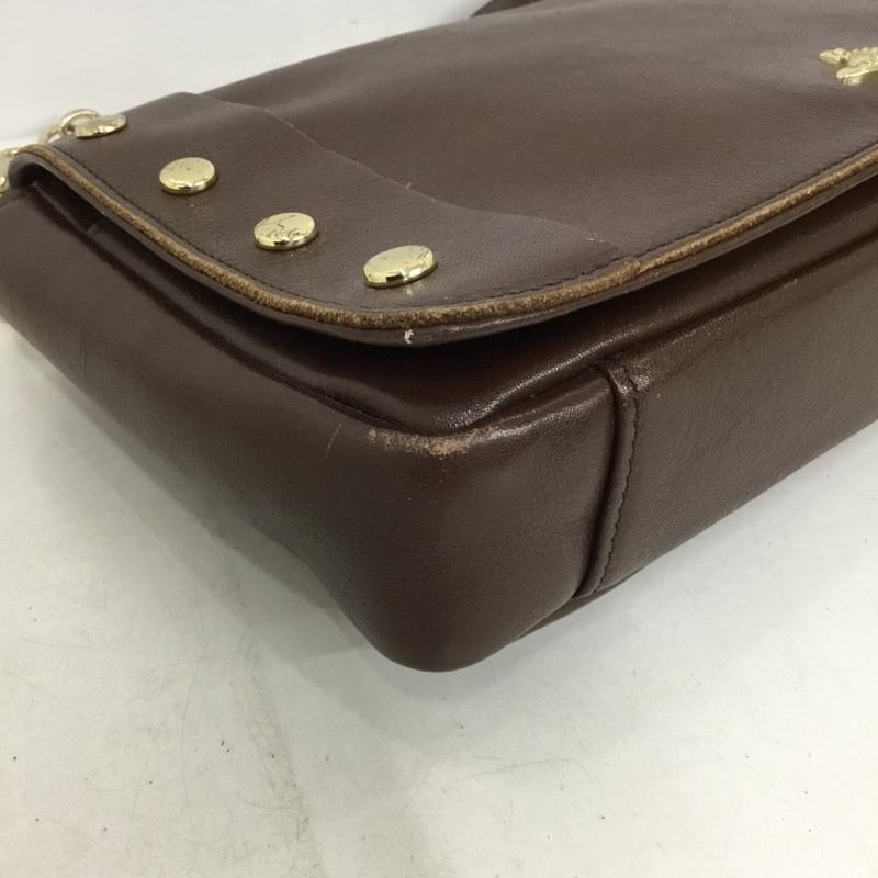 ヴィヴィアンウエストウッド Vivienne Westwood ショルダーバッグ ショルダーバッグ オーブ チェーンベルト スタッズ レザー ワンポイント 茶 / ブラウン / brown X 金 / ゴールド / gold color レディース USED 古着 中古 10155133