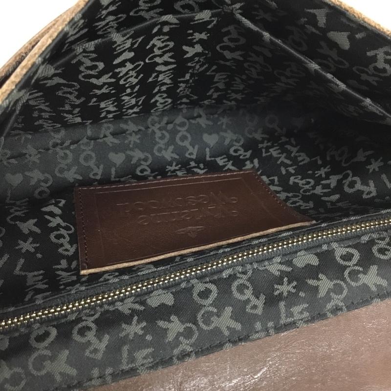 ヴィヴィアンウエストウッド Vivienne Westwood ショルダーバッグ ショルダーバッグ オーブ チェーンベルト スタッズ レザー ワンポイント 茶 / ブラウン / brown X 金 / ゴールド / gold color レディース USED 古着 中古 10155133