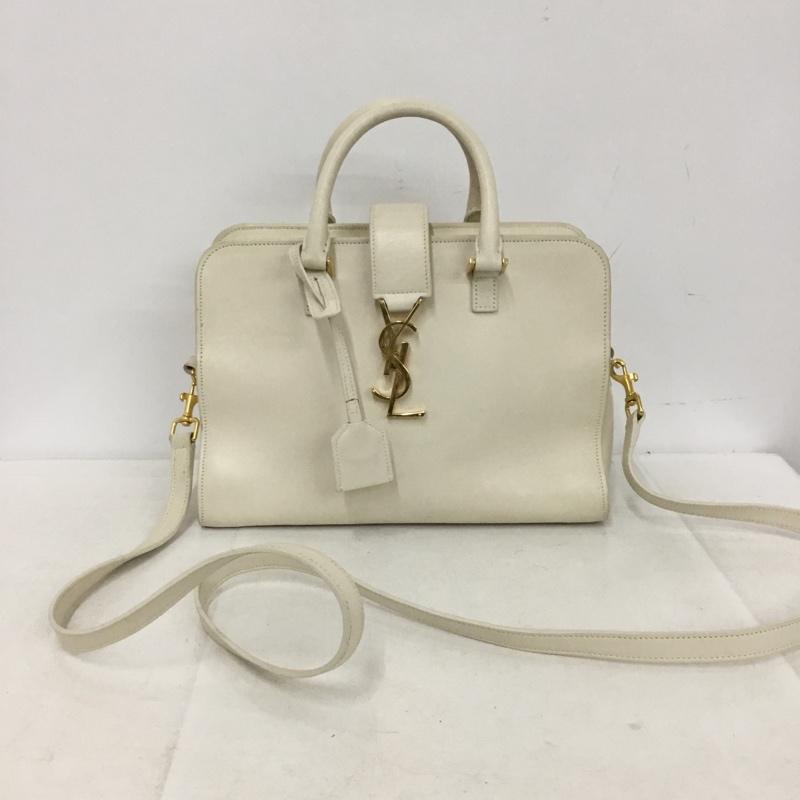 サンローラン SAINTLAURENT ハンドバッグ ハンドバッグ Baby Cabas 2WAY ショルダーバッグ YSL ロゴ、文字 アイボリー / アイボリー / X 金 / ゴールド / gold color レディース USED 古着 中古 10155134