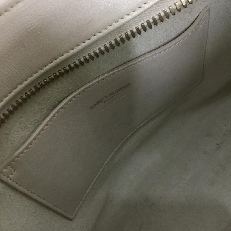 サンローラン SAINTLAURENT ハンドバッグ ハンドバッグ Baby Cabas 2WAY ショルダーバッグ YSL ロゴ、文字 アイボリー / アイボリー / X 金 / ゴールド / gold color レディース USED 古着 中古 10155134