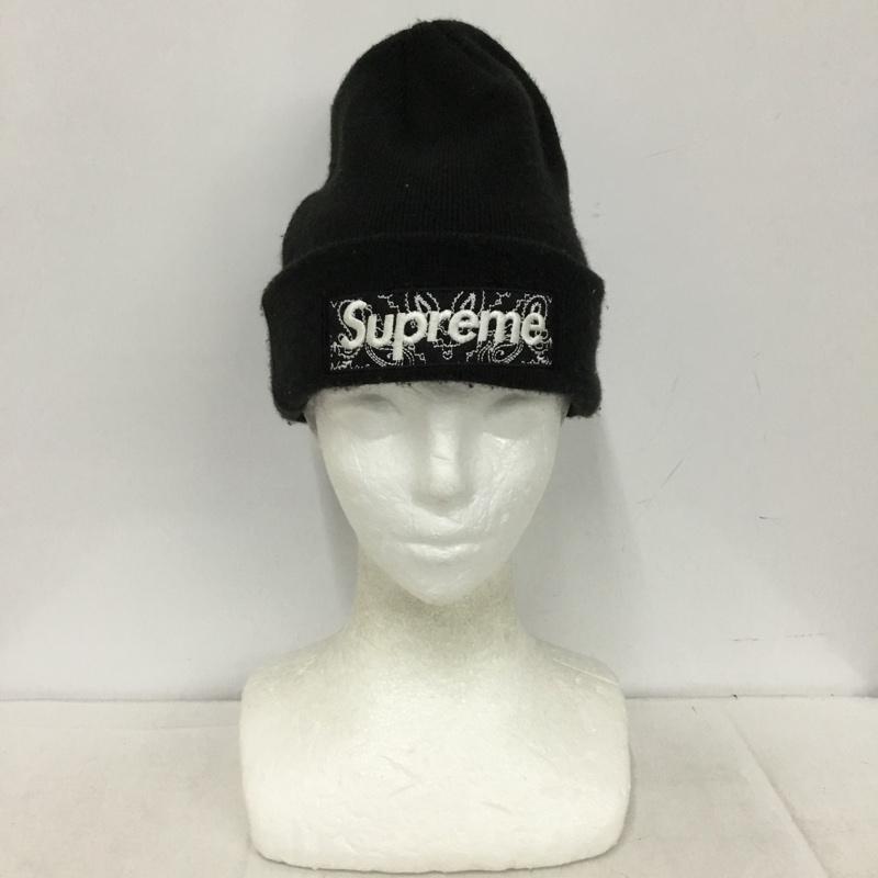 シュプリーム Supreme 帽子 ニット帽 New Era Box Logo Beanie ペイズリーボックスロゴ 19AW 19FW ロゴ、文字 黒 / ブラック / black メンズ USED 古着 中古 10155136