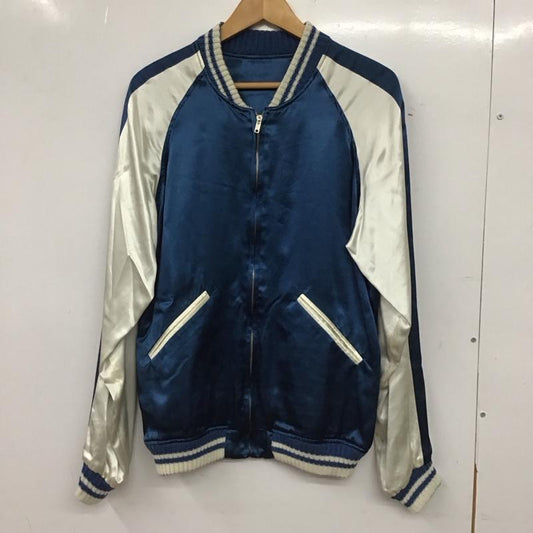 アンユーズド UNUSED ジャケット、上着 ジャンパー、ブルゾン ジップアップジャケット スカジャン ラグラン アウター 2 無地 白 / ホワイト / white X 青 / ブルー / blue メンズ USED 古着 中古 10155142