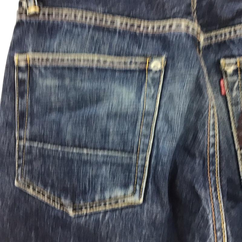エヴィス EVISU パンツ デニム、ジーンズ デニムパンツ スリムパンツ カジュアルパンツ ロゴ、文字 インディゴ / インディゴ / Indigo メンズ USED 古着 中古 10155143