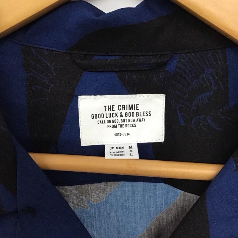 クライミー CRIMIE シャツ、ブラウス 長袖 長袖シャツ プリントシャツ カラーシャツ M プリント 青 / ブルー / blue X 黒 / ブラック / black メンズ USED 古着 中古 10155149