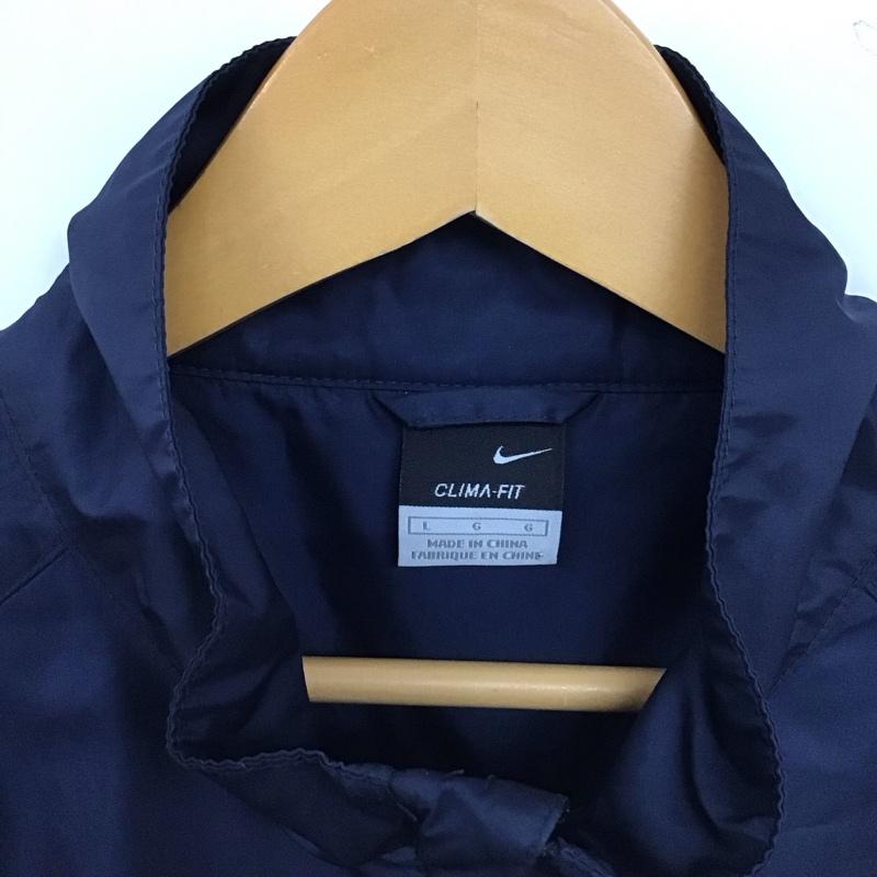 ナイキ NIKE ジャケット、上着 ジャンパー、ブルゾン ジップアップジャケット ナイロンジャケット アウター L ロゴ、文字 紺 / ネイビー / navy X 青 / ブルー / blue メンズ USED 古着 中古 10155151