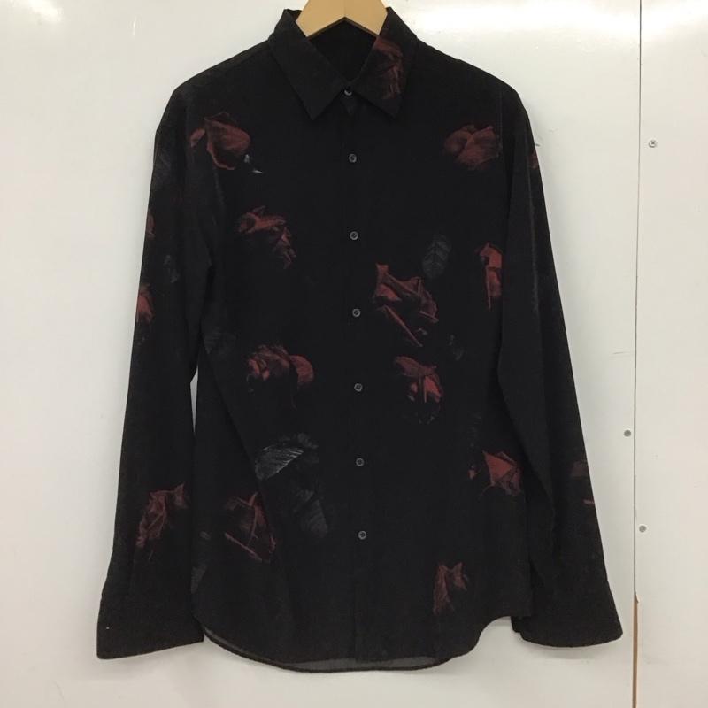 ラッドミュージシャン LAD MUSICIAN シャツ、ブラウス 長袖 2218-105 DECHINESTANDARDSHIRTINKJETROSEPHOTO 44 プリント 黒 / ブラック / black メンズ USED 古着 中古 10155154