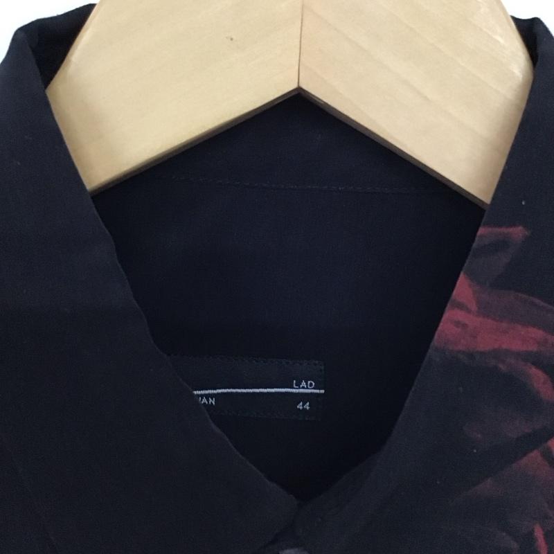 ラッドミュージシャン LAD MUSICIAN シャツ、ブラウス 長袖 2218-105 DECHINESTANDARDSHIRTINKJETROSEPHOTO 44 プリント 黒 / ブラック / black メンズ USED 古着 中古 10155154