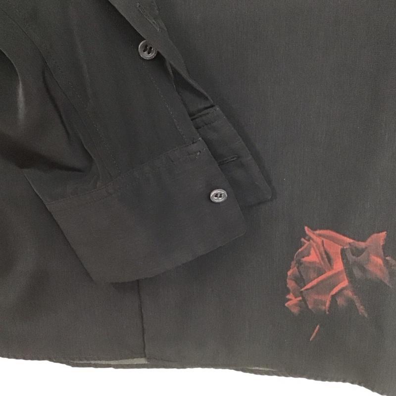 ラッドミュージシャン LAD MUSICIAN シャツ、ブラウス 長袖 2218-105 DECHINESTANDARDSHIRTINKJETROSEPHOTO 44 プリント 黒 / ブラック / black メンズ USED 古着 中古 10155154