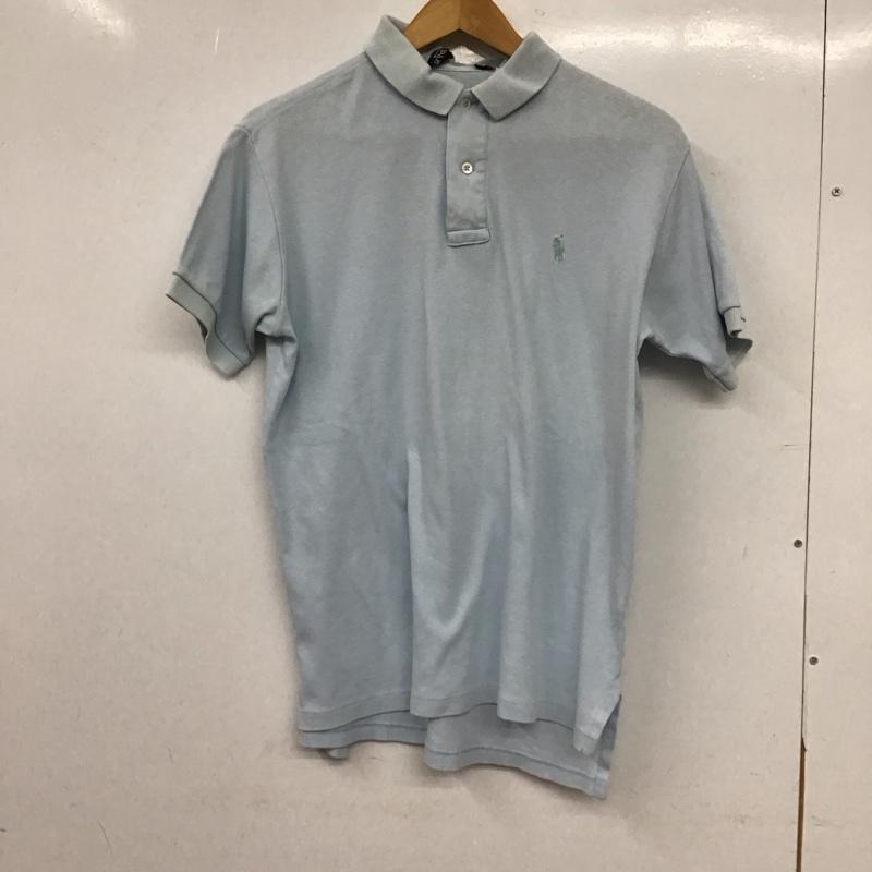 ポロバイラルフローレン Polo by RALPH LAUREN ポロシャツ 半袖 半袖ポロシャツ カラーシャツ 半袖カットソー L ロゴ、文字 水色 / ライトブルー / メンズ USED 古着 中古 10155167