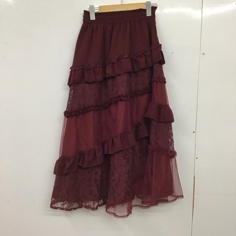 アクシーズファム axes femme スカート ロングスカート FREE 無地 えんじ / ワインレッド / dark red レディース USED 古着 中古 10155170