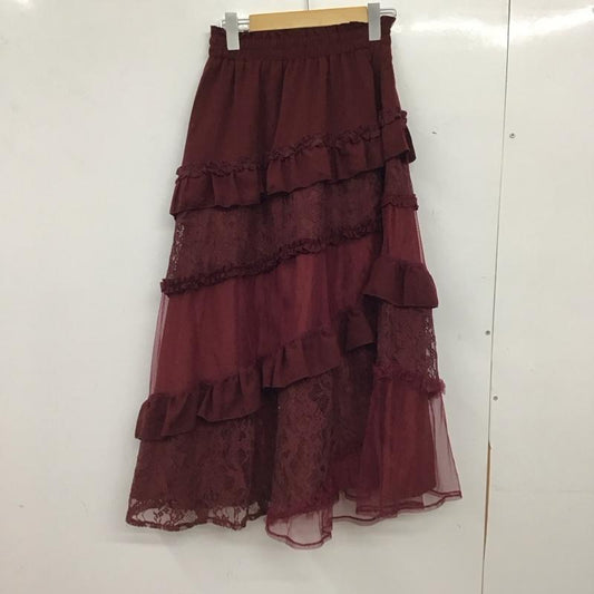 アクシーズファム axes femme スカート ロングスカート FREE 無地 えんじ / ワインレッド / dark red レディース USED 古着 中古 10155170