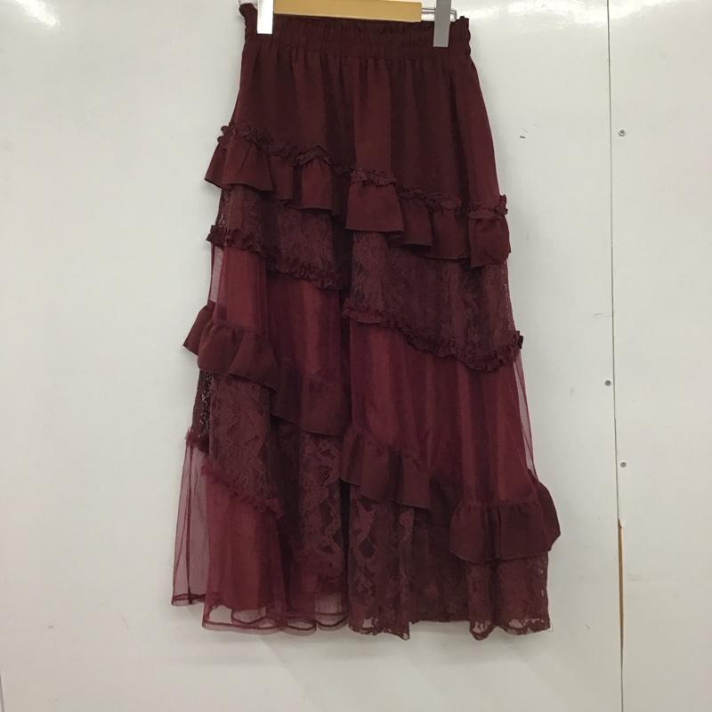 アクシーズファム axes femme スカート ロングスカート FREE 無地 えんじ / ワインレッド / dark red レディース USED 古着 中古 10155170