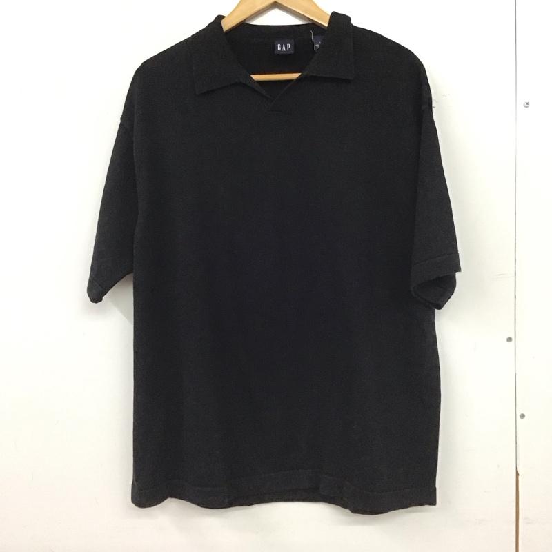 ギャップ GAP ポロシャツ 半袖 半袖ポロシャツ カラーシャツ 半袖カットソー L 無地 黒 / ブラック / black メンズ USED 古着 中古 10155173
