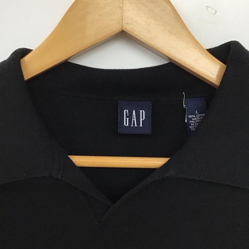 ギャップ GAP ポロシャツ 半袖 半袖ポロシャツ カラーシャツ 半袖カットソー L 無地 黒 / ブラック / black メンズ USED 古着 中古 10155173