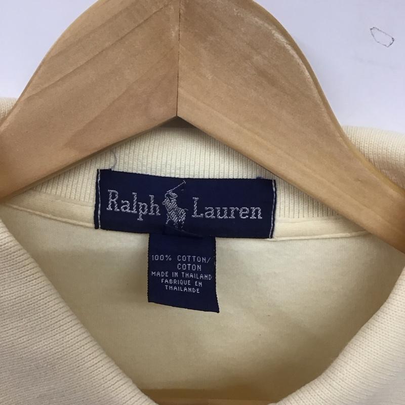 ラルフローレン RALPHLAUREN ポロシャツ 半袖 半袖ポロシャツ カラーシャツ 半袖カットソー L ロゴ、文字 黄 / イエロー / yellow メンズ USED 古着 中古 10155174