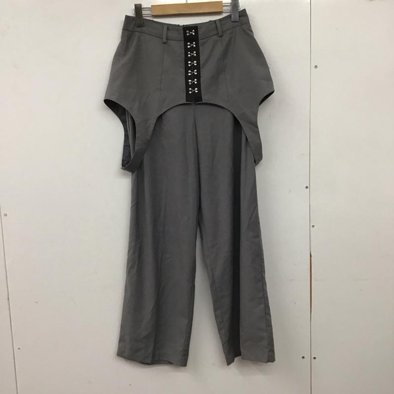 ジーナシス JEANASIS ボトムス ボトムス JS050947CF ガーターデザインワイドパンツ M 無地 灰 / グレー / gray レディース USED 古着 中古 10155175