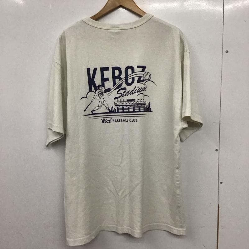 ケボズ KEBOZ Tシャツ 半袖 半袖カットソー プリントTシャツ クルーネックカットソー L ロゴ、文字 アイボリー / アイボリー / メンズ USED 古着 中古 10155183