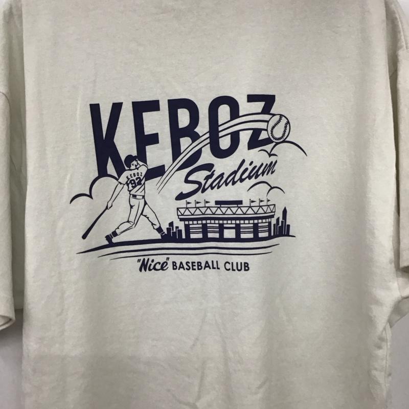 ケボズ KEBOZ Tシャツ 半袖 半袖カットソー プリントTシャツ クルーネックカットソー L ロゴ、文字 アイボリー / アイボリー / メンズ USED 古着 中古 10155183