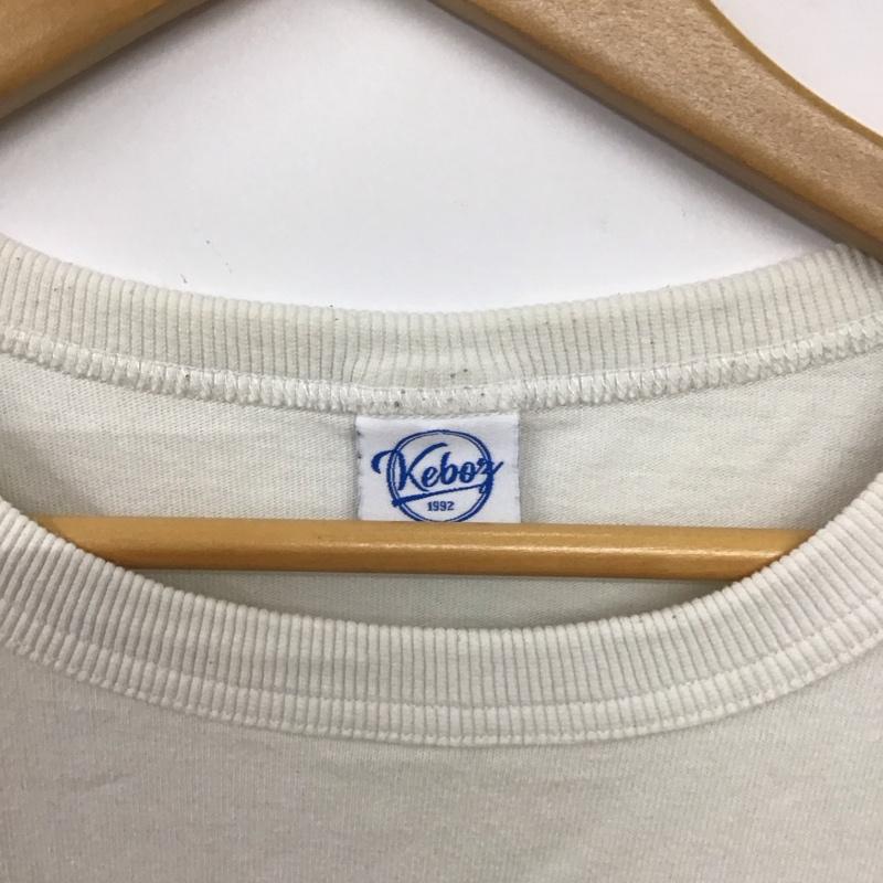 ケボズ KEBOZ Tシャツ 半袖 半袖カットソー プリントTシャツ クルーネックカットソー L ロゴ、文字 アイボリー / アイボリー / メンズ USED 古着 中古 10155183