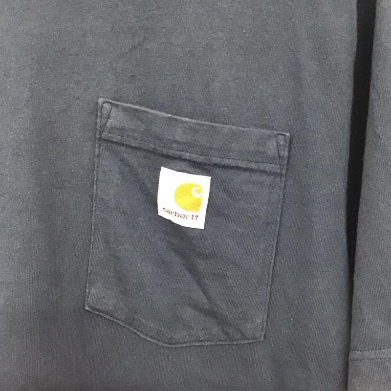 カーハート Carhartt Tシャツ 半袖 半袖カットソー プリントTシャツ クルーネックカットソー M ロゴ、文字 紺 / ネイビー / navy メンズ USED 古着 中古 10155184