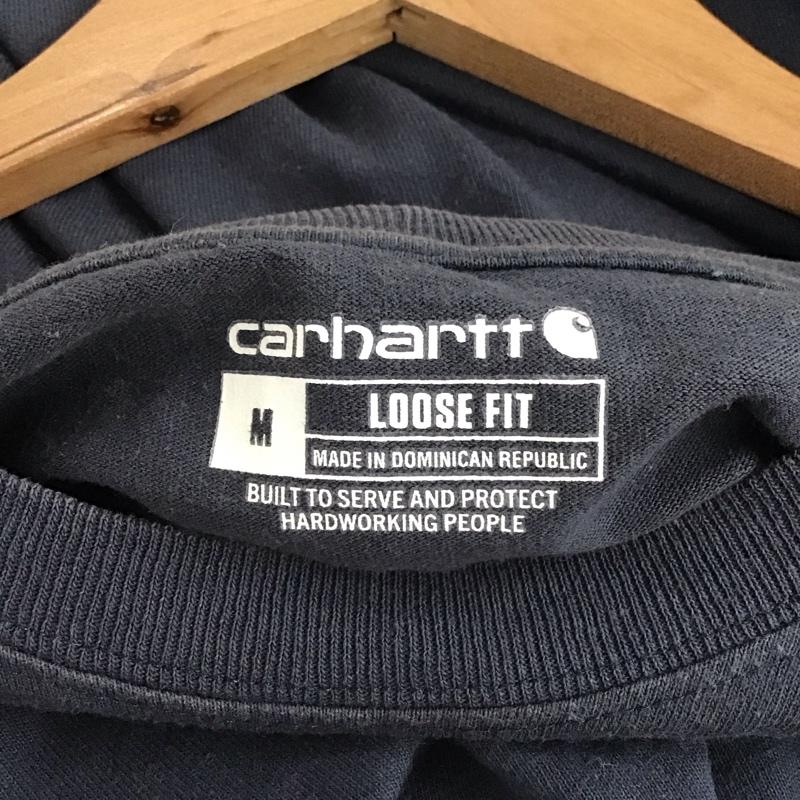 カーハート Carhartt Tシャツ 半袖 半袖カットソー プリントTシャツ クルーネックカットソー M ロゴ、文字 紺 / ネイビー / navy メンズ USED 古着 中古 10155184